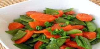 Poêlée de pois mange-tout et carotte