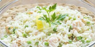 salade de riz au saumon et aux crevettes WW