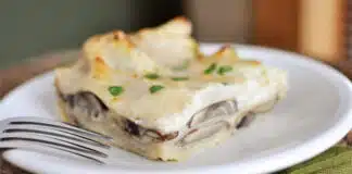 Lasagnes au chou-fleur champignons et jambon