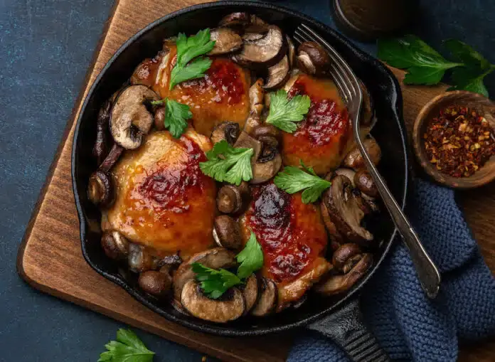 Cuisses de poulet aux champignons