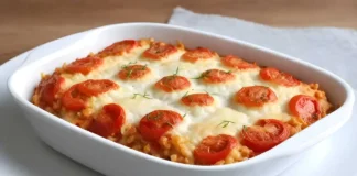 Gratin Riz Tomates Mozzarella